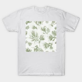 Sage green flowers watercolor T-Shirt